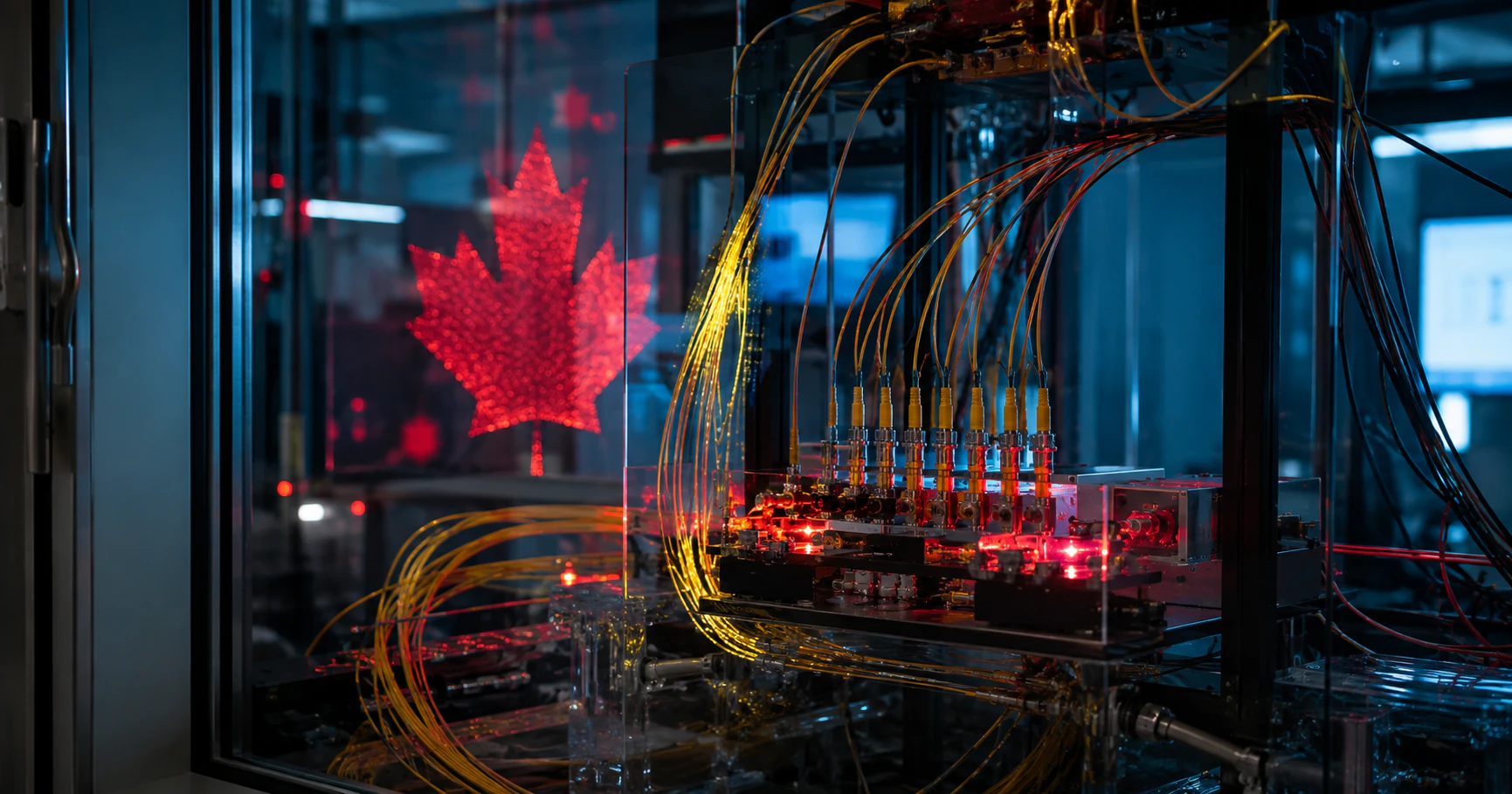 Fibre-optic cables and secure optical equipment in a Canadian quantum communications lab