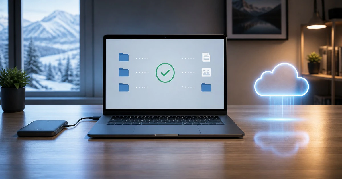 Files successfully saved to both the cloud and a physical drive.