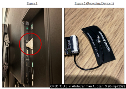 Official Justice Department photograph of the recording device described in the complaint.