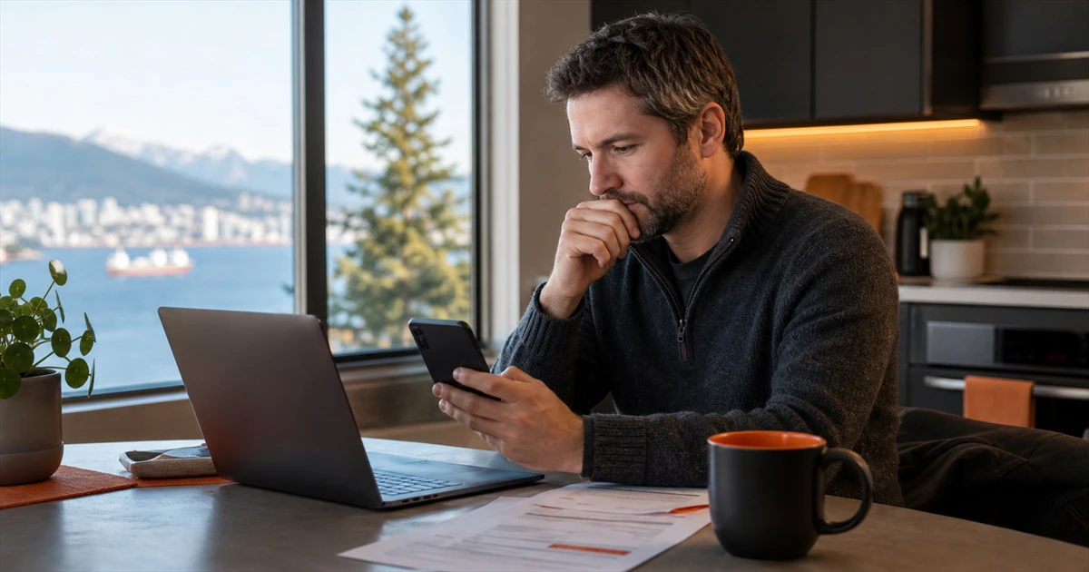 Man browsing the web