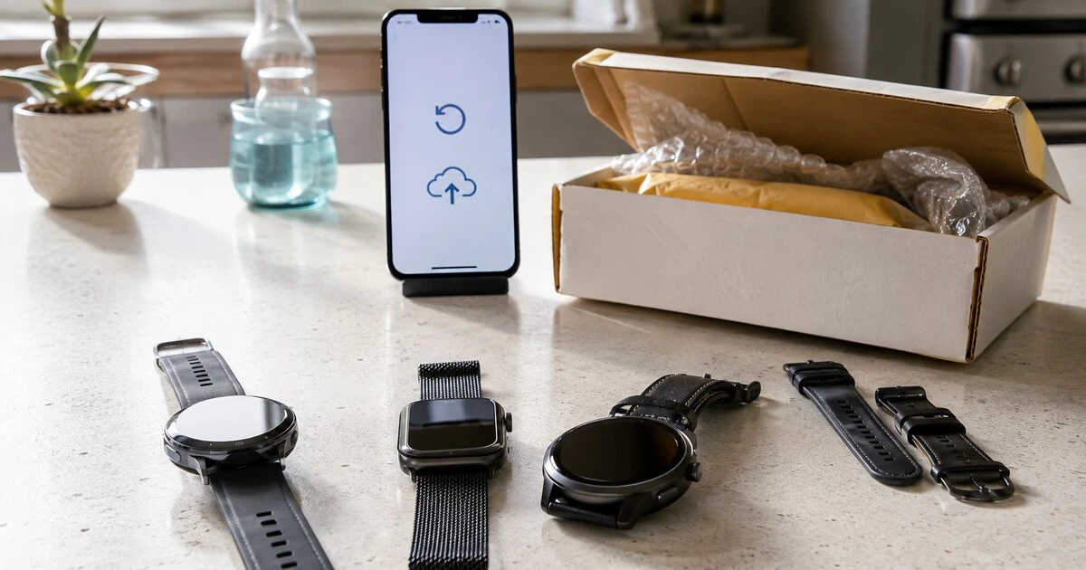 Smartphone and smartwatches erasing their information from the cloud to reset them for a sale